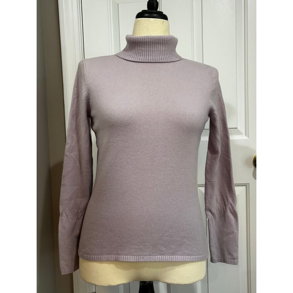 Vintage Chadwick's Cashmere Sweater Sz M Light Purple Turtleneck VTG